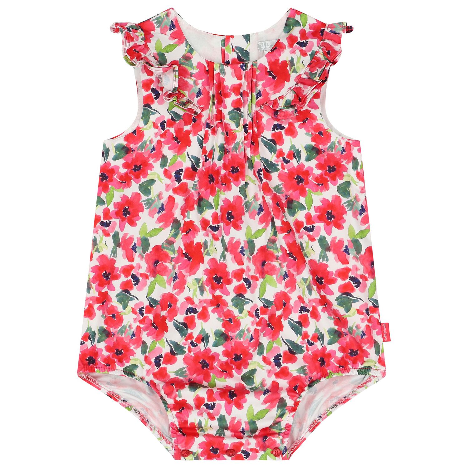 Baby Girls Pink Floral Romper, 1, hi-res image number null