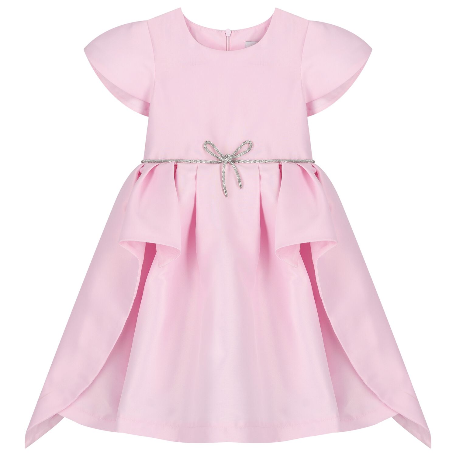Girls Pink Embellished Satin Dress, 1, hi-res image number null