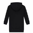 Girls Black Logo Hooded Dress, 1, hi-res