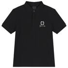 Boys Black Logo Polo Shirt, 1, hi-res