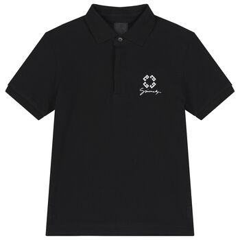 Boys Black Logo Polo Shirt