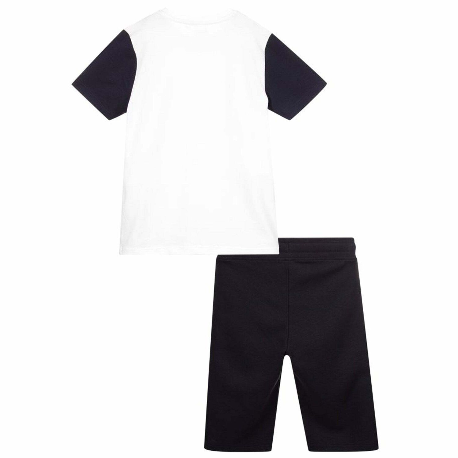 Boys Navy Blue & White Shorts & T-Shirt Set, 1, hi-res