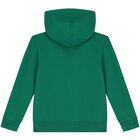 Boys Green Logo Zip Up Top, 1, hi-res