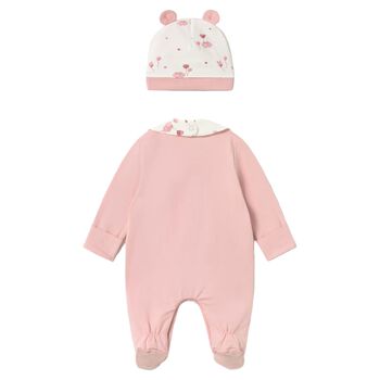 Baby Girls White & Pink Balloon Babygrow Gift Set