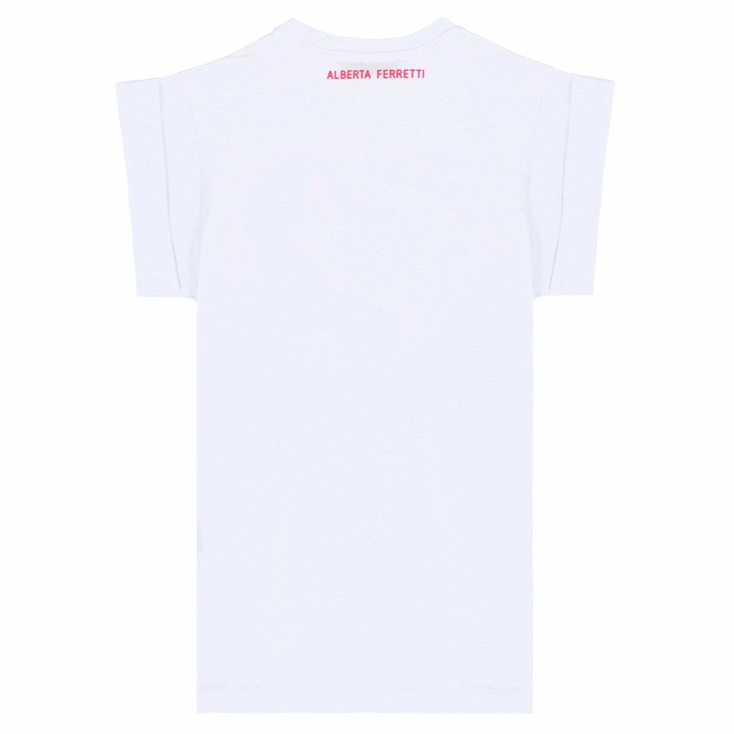 Girls Off White Embroidered Text T-Shirt Dress, 1, hi-res image number null