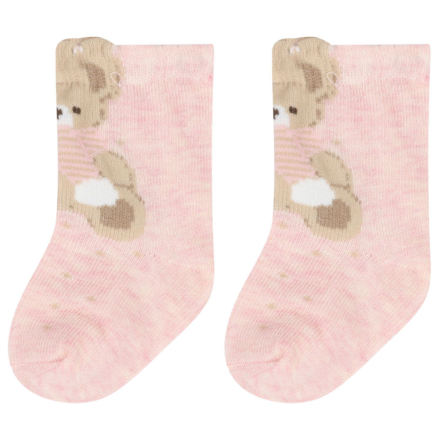 Baby Girls Ivory & Pink Socks ( 4 Pack ) , 1, hi-res