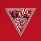 Girls Red Sequin Logo T-Shirt, 2, hi-res
