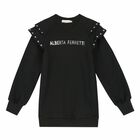 Girls Black Logo Sweatshirt Dress, 1, hi-res