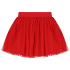 Girls Ivory & Red Tulle Skirt Set, 1, hi-res