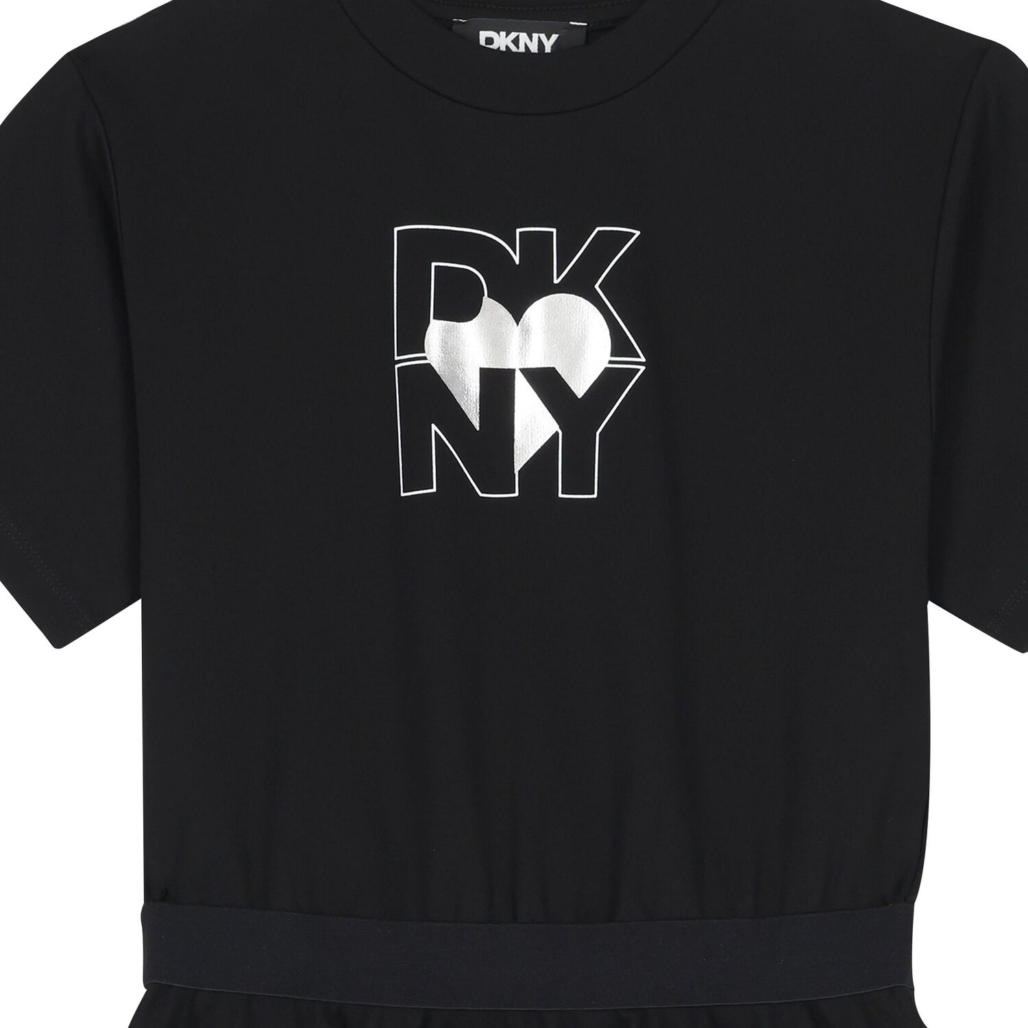 Girls Black Logo Dress, 1, hi-res