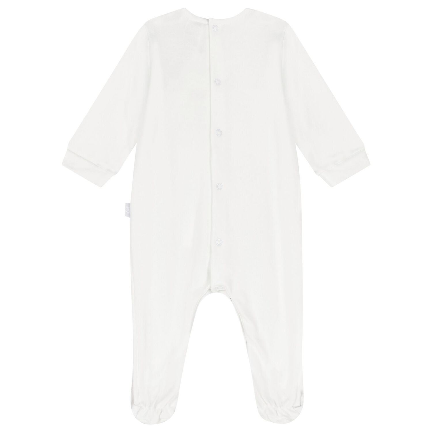 White Pleat Babygrow, 1, hi-res