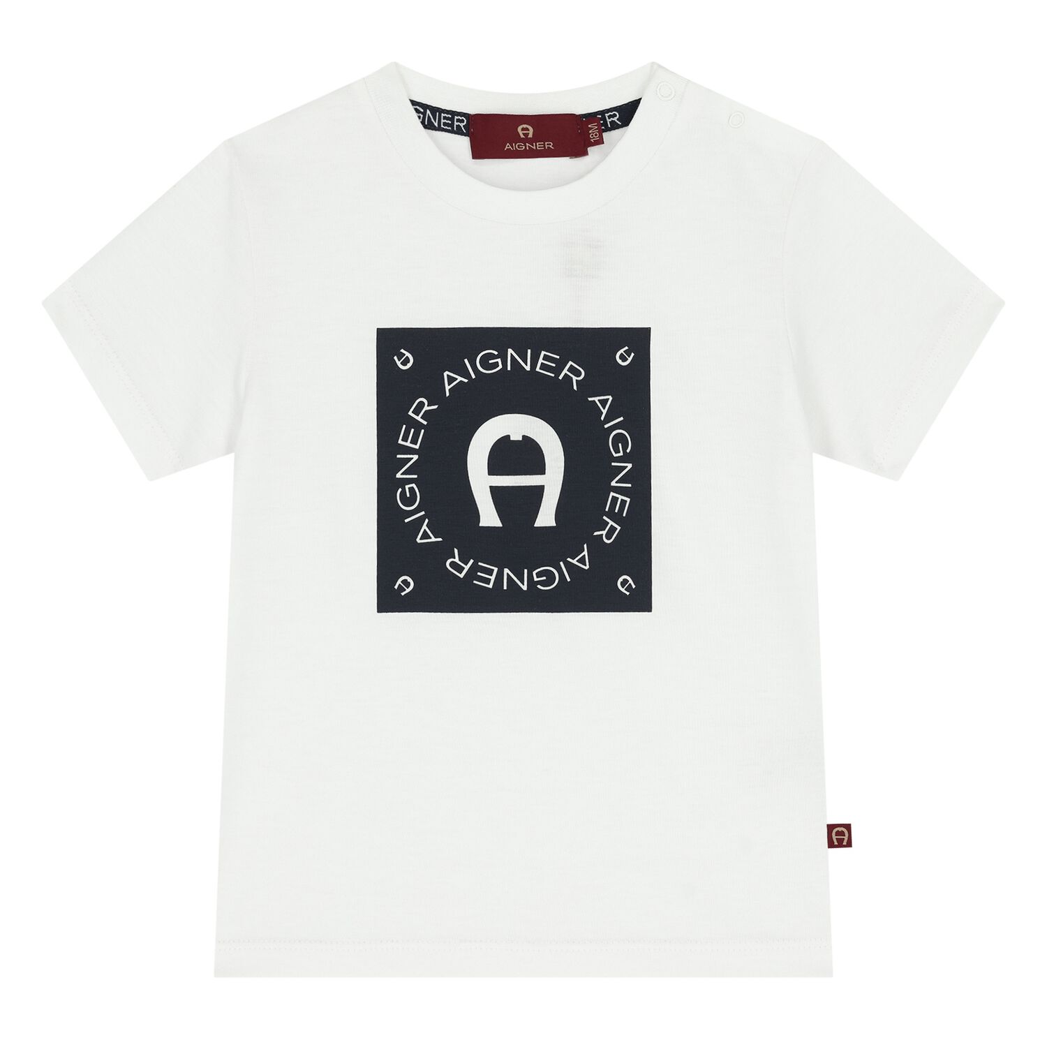 Younger Boys White Logo T-Shirt, 1, hi-res