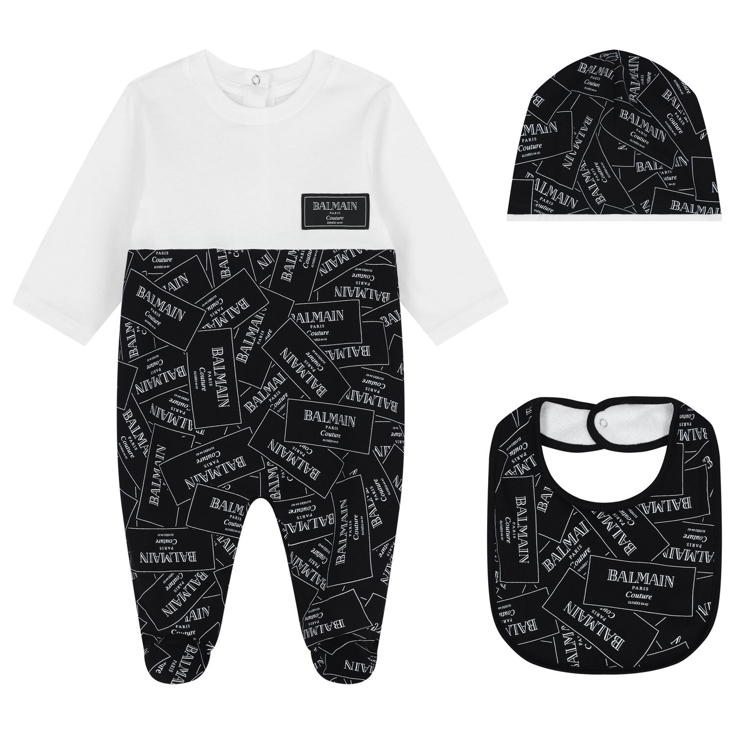 Black & White Logo Babygrow Gift Set, 1, hi-res