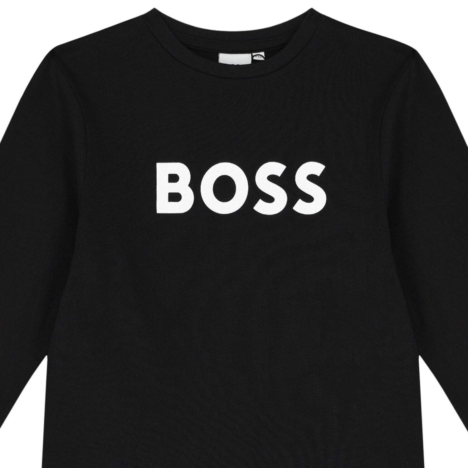 Boys Black Logo Long Sleeve Top, 1, hi-res image number null