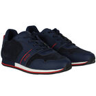Boys Navy Logo Trainers, 1, hi-res