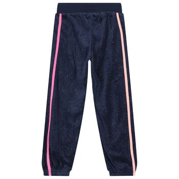 Girls Navy Blue Glitters Joggers