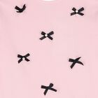 Girls Pink Bow Long Sleeve Top, 1, hi-res