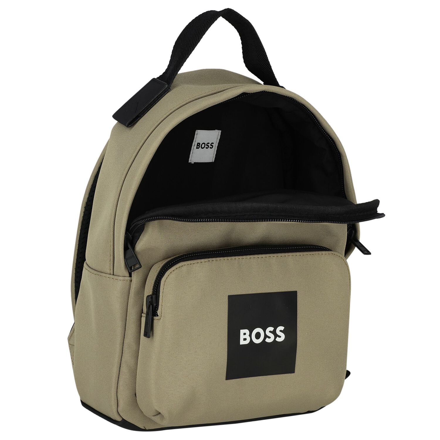 Boys Beige Canvas Backpack, 1, hi-res