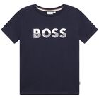Boys Navy Logo T-Shirt, 3, hi-res