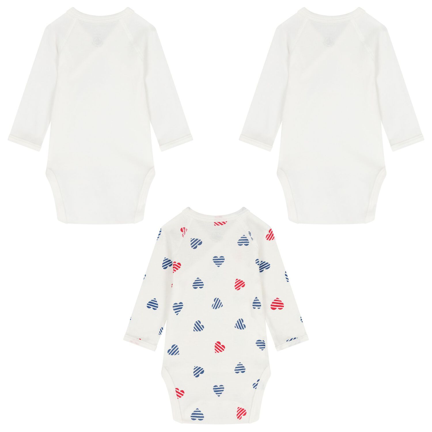 White Hearts Baby Bodysuit ( 3-Pack ), 1, hi-res