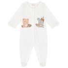Baby Girls White Bear & Bunny Babygrows ( 2-Pack ), 3, hi-res