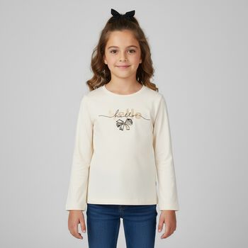 Girls Ivory Long Sleeeve & Scrunchie Set