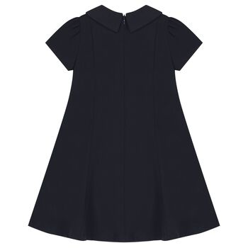 Girls Navy Blue Bow Dress