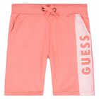 Boys Neon Orange Jersey Shorts, 2, hi-res