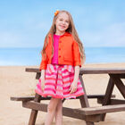 Girls Pink Stripe Organza Skirt Set, 1, hi-res