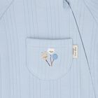 Baby Boys Blue Balloon Motif Ribbed Romper, 3, hi-res