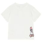 Girls Ivory Hello Kitty Logo T-Shirt, 1, hi-res