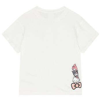 Girls Ivory Hello Kitty Logo T-Shirt