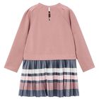 Girls Pink Striped Pleated Dress, 1, hi-res