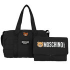 Black Teddy Logo Baby Changing Bag, 1, hi-res