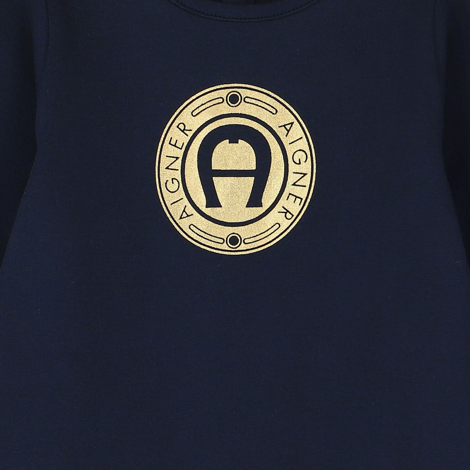 Baby Boys Navy & Gold Logo Babygrow, 3, hi-res image number null