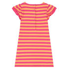 Girls Pink & Orange Striped Dress, 2, hi-res