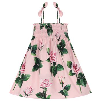 Girls Pink Roses Dress