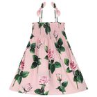 Girls Pink Roses Dress, 1, hi-res