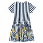 Girls Blue & White Striped Dress, 1, hi-res