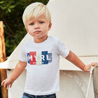 Younger Boys White Logo T-Shirt, 1, hi-res