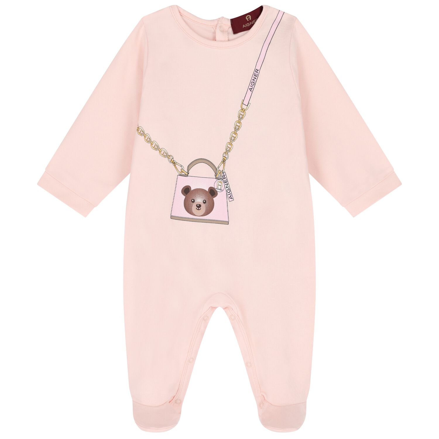 Baby Girls Pink Bag Babygrow, 2, hi-res