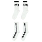 Boys White & Black Logo Socks ( 2-Pack ), 1, hi-res