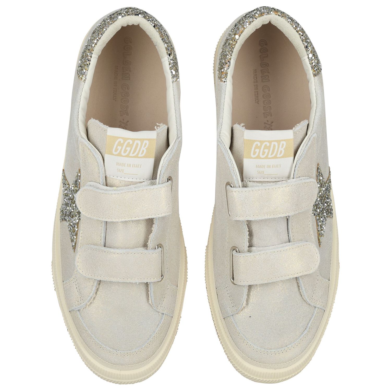 Girls Grey & Ivory Logo Trainers, 1, hi-res