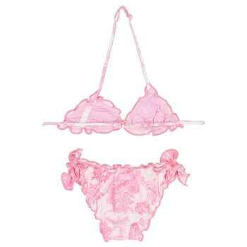 Girls Pink & White Jungle Bikini
