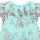 Baby Girls Aqua Roses Tulle Dress, 1, hi-res