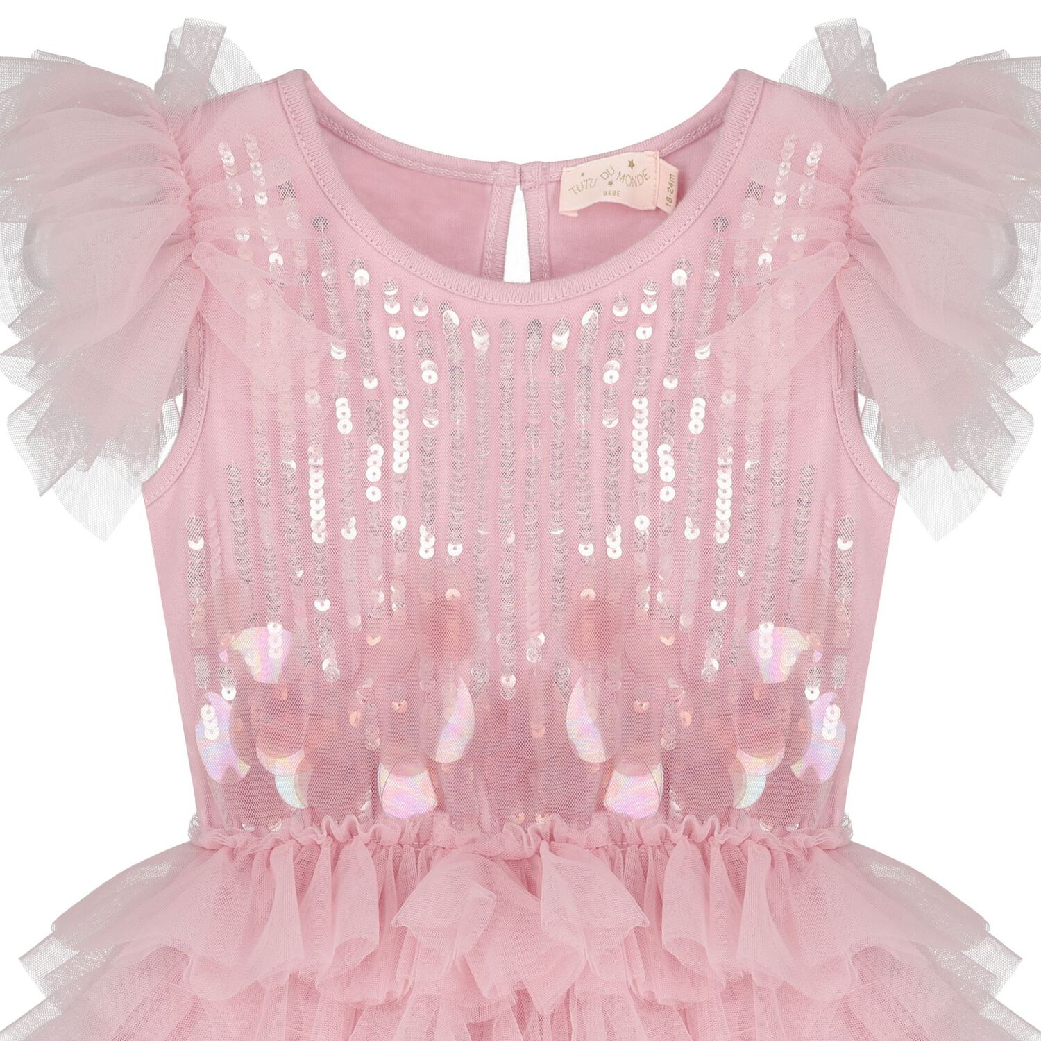 Baby Girls Pink Embellished Tulle Dress Set, 1, hi-res