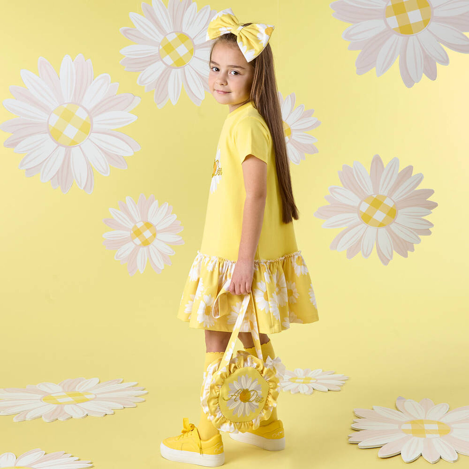 Girls Yellow Daisy Bag, 1, hi-res image number null