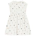 Girls Ivory Embroidered Polka Dot Dress, 1, hi-res