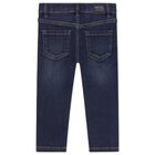 Younger Boys Navy Blue Denim Jeans, 1, hi-res