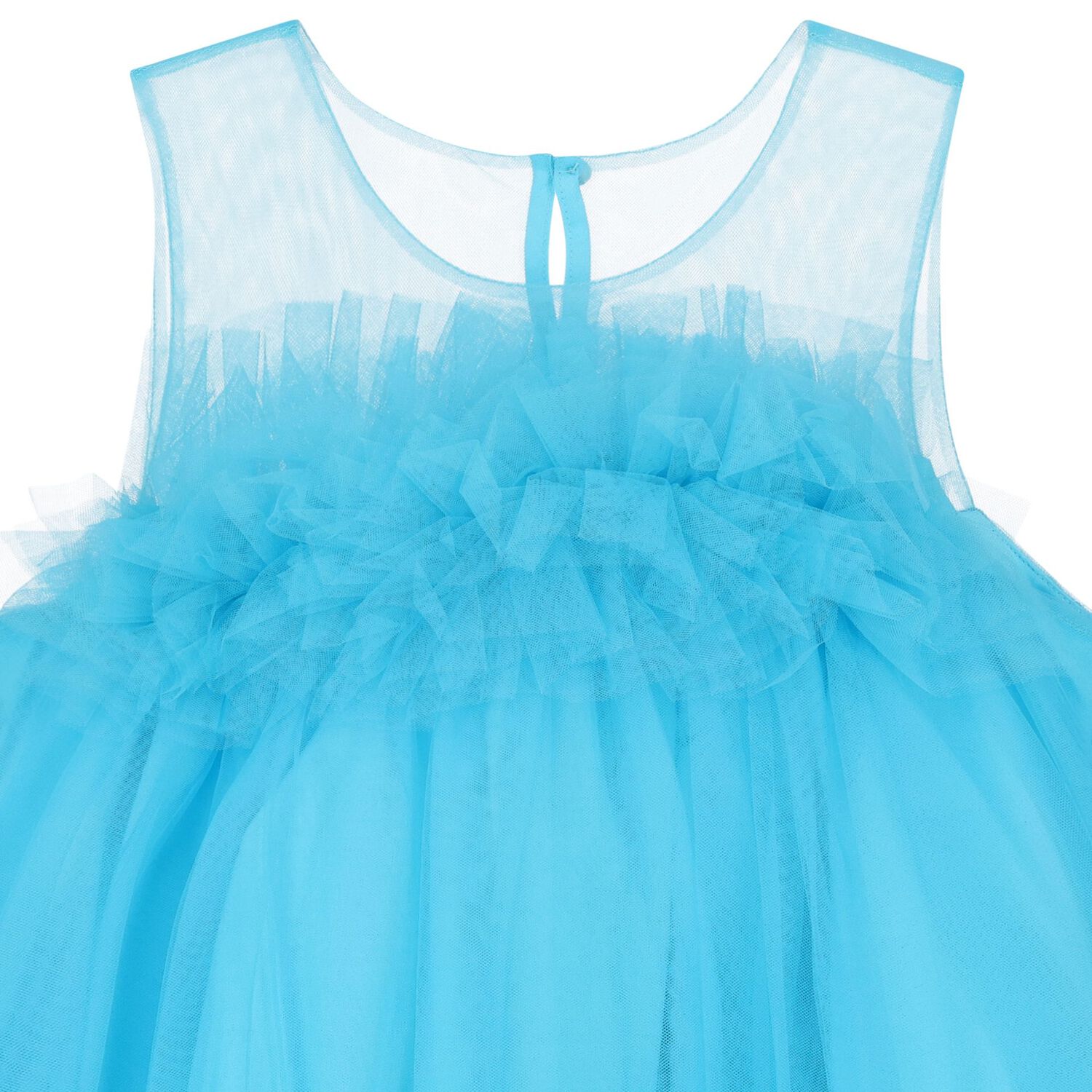Girls Blue Tulle Dress, 2, hi-res